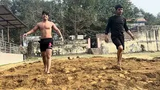 Let's go to the akhade and we saw Sumit and Dev's kushti and now I met my old hostel friend .. 🙂&zwj;&harr;️