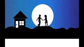 How to draw in ms paint | paint in computer| Moon night with boy