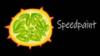 Kiwano Fruit drawing icon Stylization food illustration sketching in Procreate digital painting art