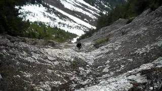 Climbing up the side of Colin Mountain
