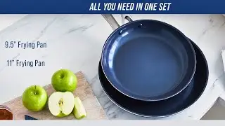 Blue Diamond 9.5&rdquo; & 11&rdquo; Frying Pan Set: Durable Nonstick Ceramic Skillets
