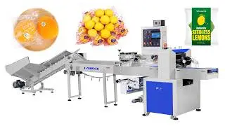 Lemon Orange Fruit Packing Machine #flowpackingmachine #flowwrappingmachine
