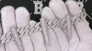 Bullet Cuban Link Iced Out Hip Hop Bracelet MBB304R