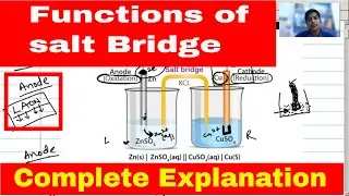 4 Electrochemistry: Functions of Salt Bridge l Role of Salt Bridge in Galvanic Cell