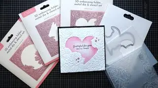 Crafter's Companion Set of 3 Floral 3D Embossing Folder, Die & Stencil Bundle Tutorial!