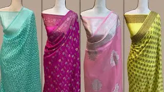 Latest, Beautiful, Designer and Partywear Pure khaddi Georgette sarees🌹 Pure khaddi Chiffon sarees🌹