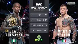 ISRAEL ADESANYA VS MARVIN VETTORI 2 FULL FIGHT UFC 263