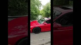 Beautiful day for back road driving.#mitsubishi #eclipse #turbo #gsx #dsm #4g63 #creek #red #cammed