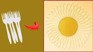 How To Make Plastic Spoons Flower Wall Hanging | Wall Hanging Craft Ideas | Plastic Fork Craft Ideas