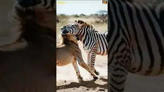 Lion Makes Friends With Zebra in a Strange Wild Moment!#ViralVideo #LionAndZebra #SavannaWildlife