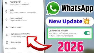 WhatsApp New Update 💥 Early access to feature | WhatsApp Join the beta program 2026💥