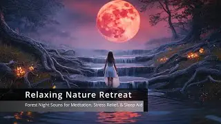 Relaxing Nature Retreat | Forest Night Sounds for Meditation, Stress Relief, & Sleep Aid