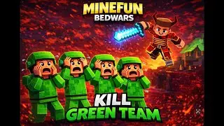 I KILL GREEN TEAM ONLY I#bedwars #minefun #minecraft 