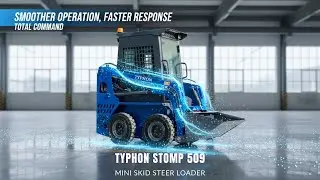 New TYPHON STOMP 509 Mini Skid Steer 1.4Ton  Kubota D1105 25HP Water-Cooled Diesel  Compact Power