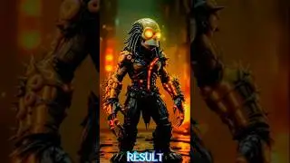 Incredible Alien Fusion: Alien Predator Meets Homer Simpson in AI Art!  #fusion #hybrids #aiart
