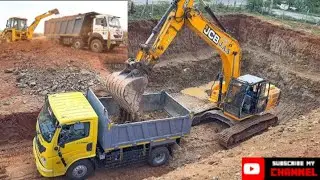 JCB 205 Excavator Loading Eicher 2110 Xpt Dumper !! And Child From Overturned Dumper  #jcbexcavator 