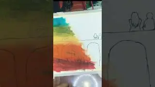One painting, two completely different worlds..🎨💔#art #landscapeart #art #drawing #landscapepainting