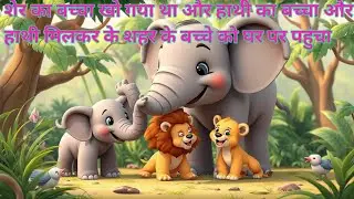 एक जंगल में शेर का बच्चा खो गया
