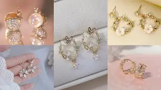 Double sided Pearl earring and gold plated love letter earring with zercon stone
