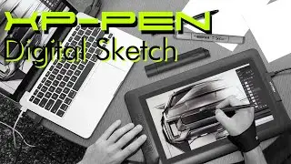XP-PEN Artist 12 Pro Car Sketch Demonstration