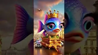 Queen Fish 👑The Royal Adventure 🐟#shorts #funny #vlog #viral #trending #trending #fish #cat #cartoon