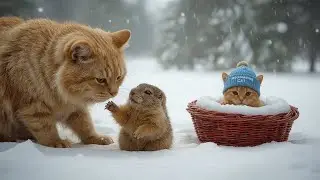Mama Cat Rescues Injured Guinea Pig, Takes Him Home, Bandages Wound & Cooks Turnip Soup #cat #cute