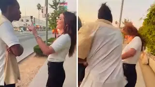 Karen THROWS FIRST Punch Then Gets KNOCKED OUT COLD!