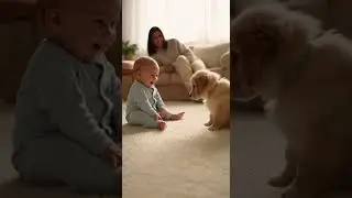 Baby&rsquo;s Little Fart Surprises the Puppy &mdash; Hilarious Reaction Caught on Camera #funny #pets #babies