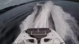 YAMAHA AR230 HO Wakeboard jet boat full throttle rear tower view .. seadoo yamaha jet boats