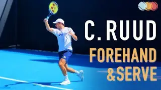Casper Ruud - Forehand & Serve in Slow Motion (2021)