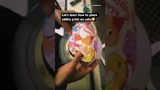 How to place edible print on cake #cake #homemade #chocolatecake #viral #trendingshorts #shortsvideo