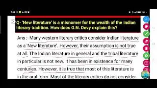 'New literature' is a misnomer for the wealth of the Indian literary tradition. How does G.N. Devy..