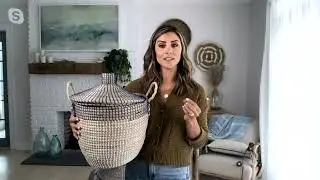 Set of 2 Seagrass Baskets with Lids by Lauren McBride on QVC