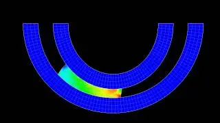 Unilateral Frictionless Contact, Explicit-Implicit Algorithm (NTS)