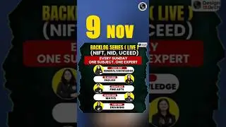 FREE BACKLOG SERIES for NIFT | NID | UCEED &ndash; Complete Revision Marathon #PW #Shorts