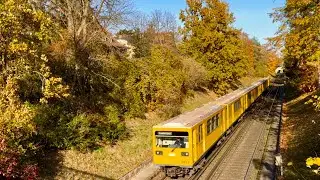 Gisela-Kleinprofil-U-Bahnzug im Goldenen Herbst auf der U3 nach Krumme Lanke