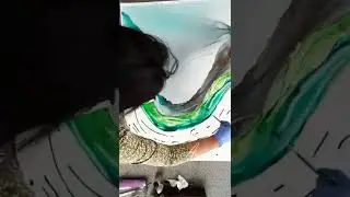 Alcohol ink art on large surface demo by top alcohol ink artist Anuja Aggarwal