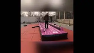 PVC Continuous Inflatable air track tumbling gymnastics mat/Jump air track factory test video