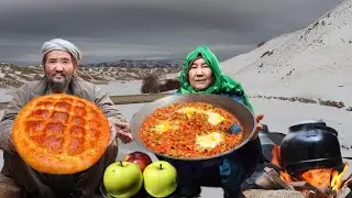 Lifestyle Old Couple in Winter to Cave: Delicious Cake Recipe | Village Life Afghanistan