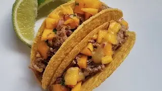 Jerk Pulled Pork Tacos with Mango Salsa -slow cooked