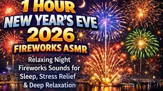 1 Hour New Year&rsquo;s Eve 2026 Fireworks ASMR 🎆 Relaxing Night Fireworks Sounds for Sleep, Stress Relief
