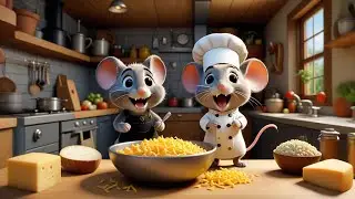 Four Little Mice Bake a Cheese Pie | Baking Song for Kids |  Rhymes & Fun Learning for Toddlers
