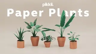 Paper Plants by Pikkii | Make 5 Paper House Plants for a Mini Desk Garden. Step by Step Instructions