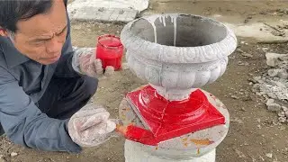 DIY Concrete Mini Plant Pot Step-by-Step Guide with Colorful Finish