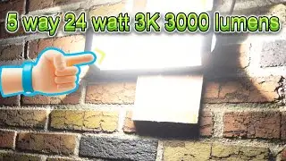 24W Outdoor Wall Light Fixtures, Exterior IP65 Waterproof LED Lantern, Black Porch Lights, 3000LM