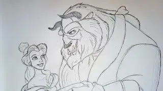 Easy how to draw Beauty and the Beast 1991