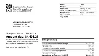 How to understand your CP22I Notice (IRS made adjustments to IRS Form 5329, you owe taxes)