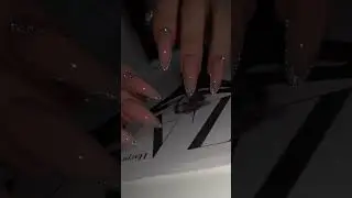 acylic with French tip matte glitter