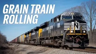 Grain Train at Sunbright Tennessee Railroad Crossing