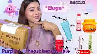 Purple I 💜 Heart Beauty Sale🌸 Makeup, Skincare Haul video|| Upto50%Off Great Deal✅ Products Unboxing